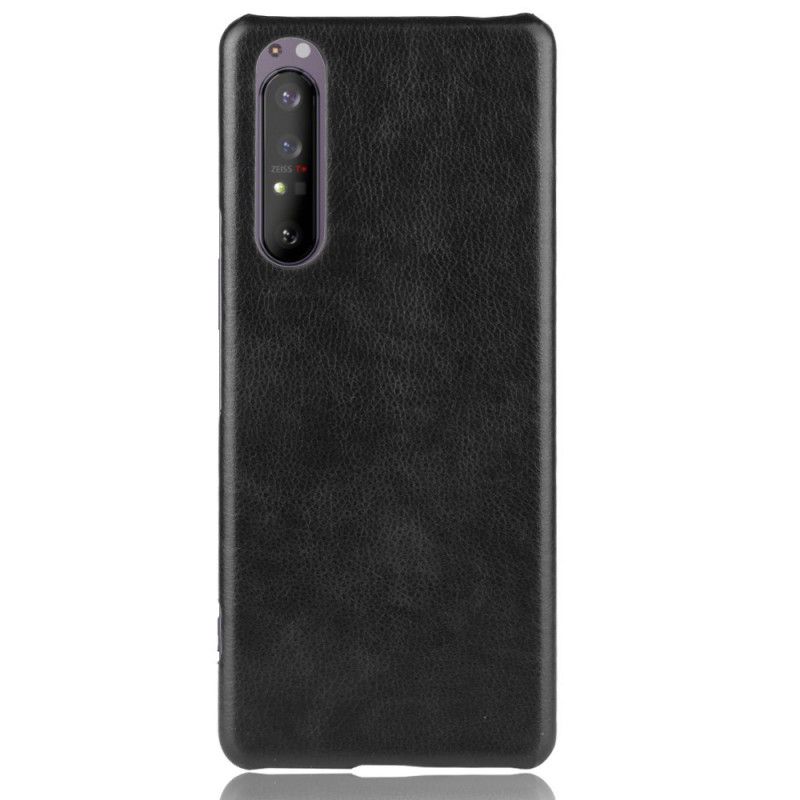 Etui Sony Xperia 1 II Szary Czarny Efekt Skóry Liczi Etui Ochronne