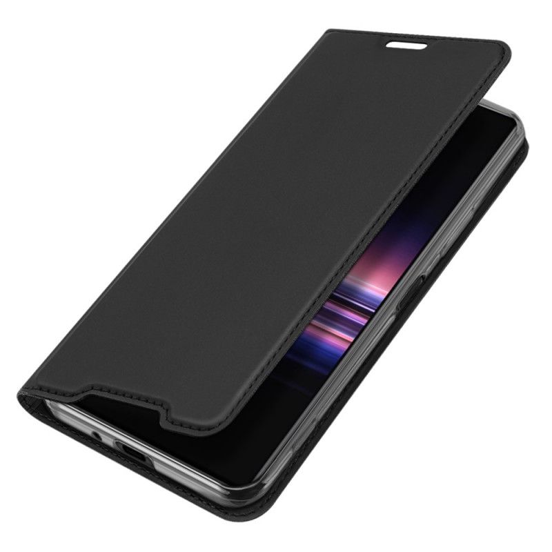 Flip Kotelot Sony Xperia 1 II Granatowy Czarny Etui na Telefon Skóra Pro Dux Ducis