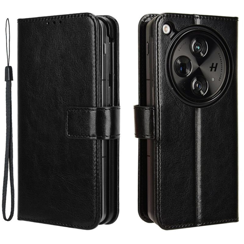 Etui Folio Oppo Find N3 Błyszcząca Sztuczna Skóra Etui Ochronne