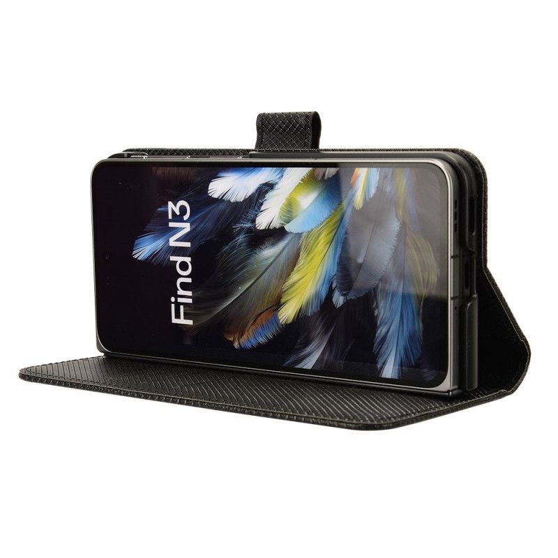 Skórzany Futerał Oppo Find N3 Etui Na Telefon Punkty Na Smycz