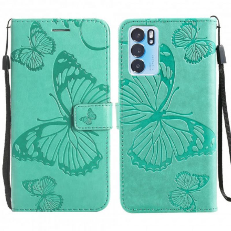 Etui Folio Do Oppo Reno 6 Pro 5g Olbrzymie Stringi Motyle