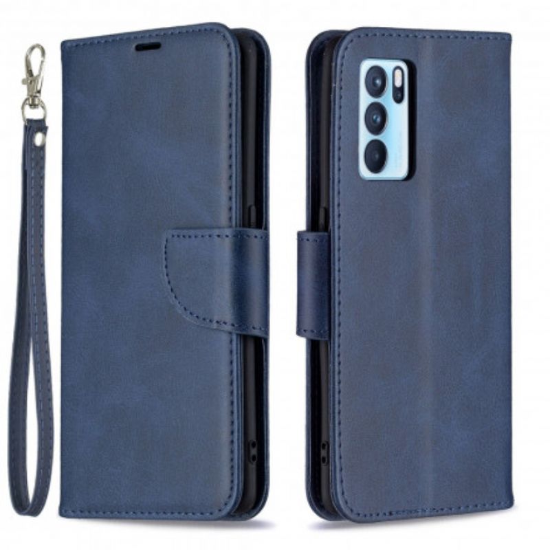 Etui Folio Oppo Reno 6 Pro 5g Gładka Klapa Ukośna Etui Ochronne