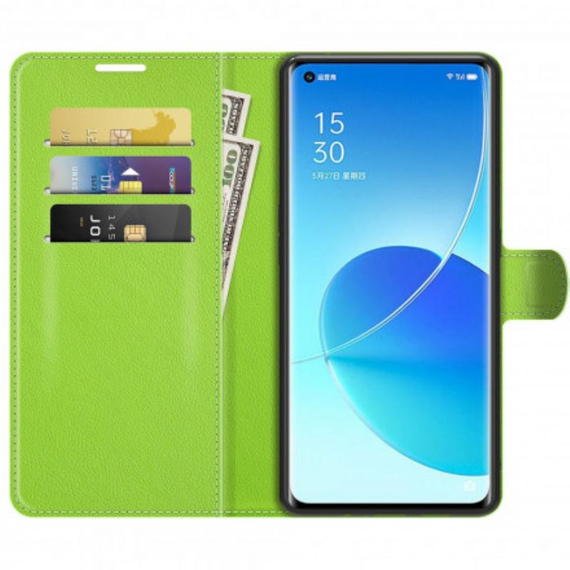 Obudowa Oppo Reno 6 Pro 5g Etui Na Telefon Klasyczne Liczi Sztuczna Skóra