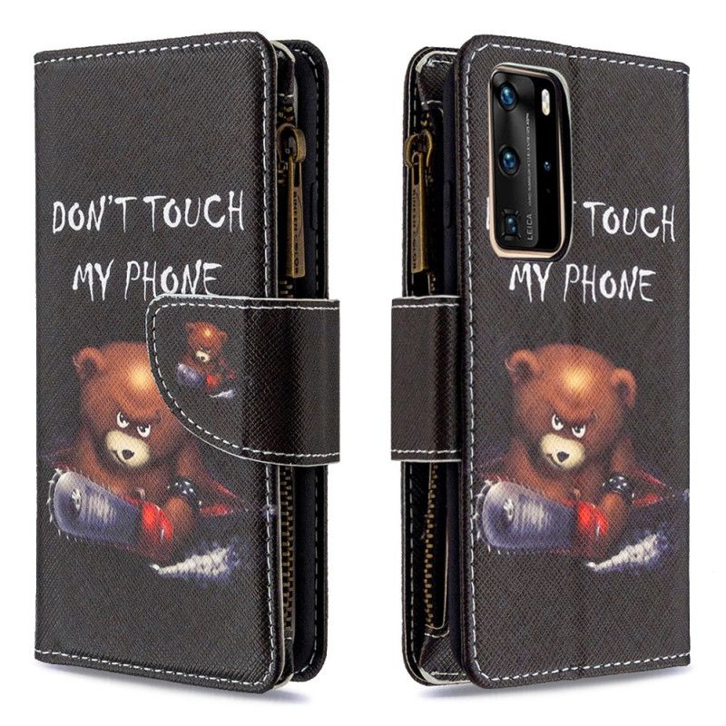 Etui Folio Huawei P40 Pro Kieszeń Zapinana Na Zamek Błyskawiczny Etui Ochronne