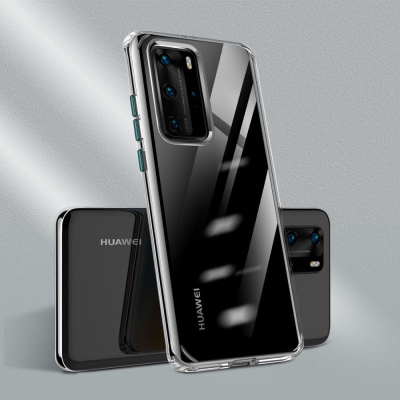 Etui Huawei P40 Pro Czerwony Czarny Przezroczyste Kolorowe Przyciski Etui Ochronne