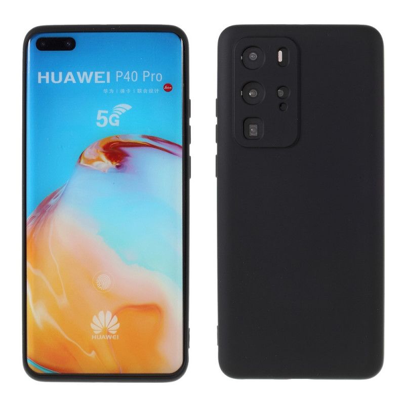 Futerały Huawei P40 Pro Czerwony Czarny Płynny Silikon Na Poziomie X