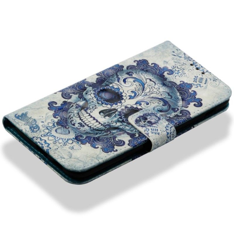 Etui Folio Samsung Galaxy A6 Plus 3D Niebieska Czaszka Etui Ochronne