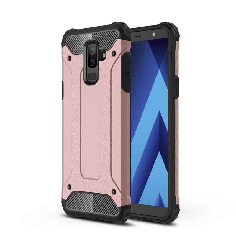 Etui Samsung Galaxy A6 Plus Biały Czarny Ocalały Etui Ochronne