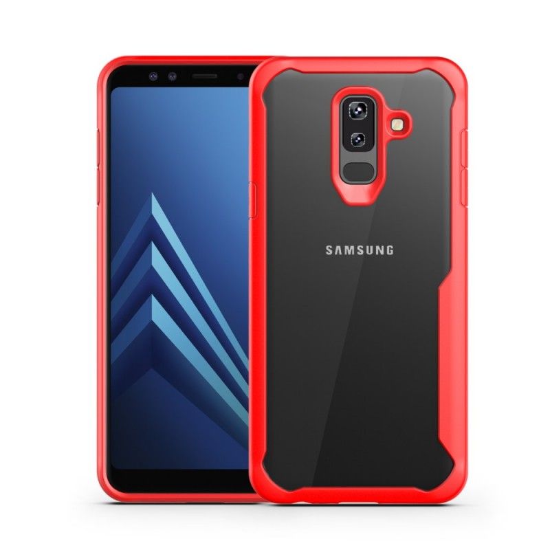 Etui Samsung Galaxy A6 Plus Czerwony Hybrydowe Fazowane Krawędzie