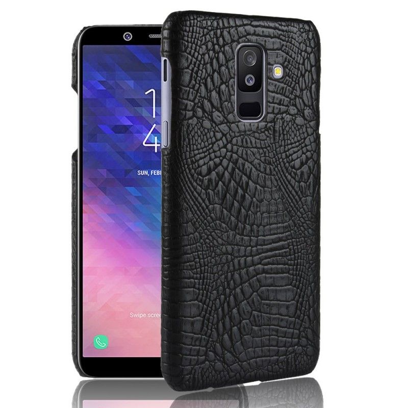 Futerały Samsung Galaxy A6 Plus Czarny Efekt Skóry Krokodyla