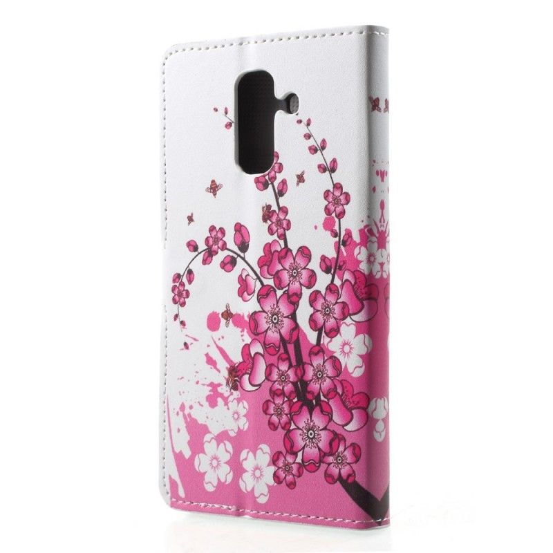 Obudowa Samsung Galaxy A6 Plus Purpurowy Tropikalne Kwiaty