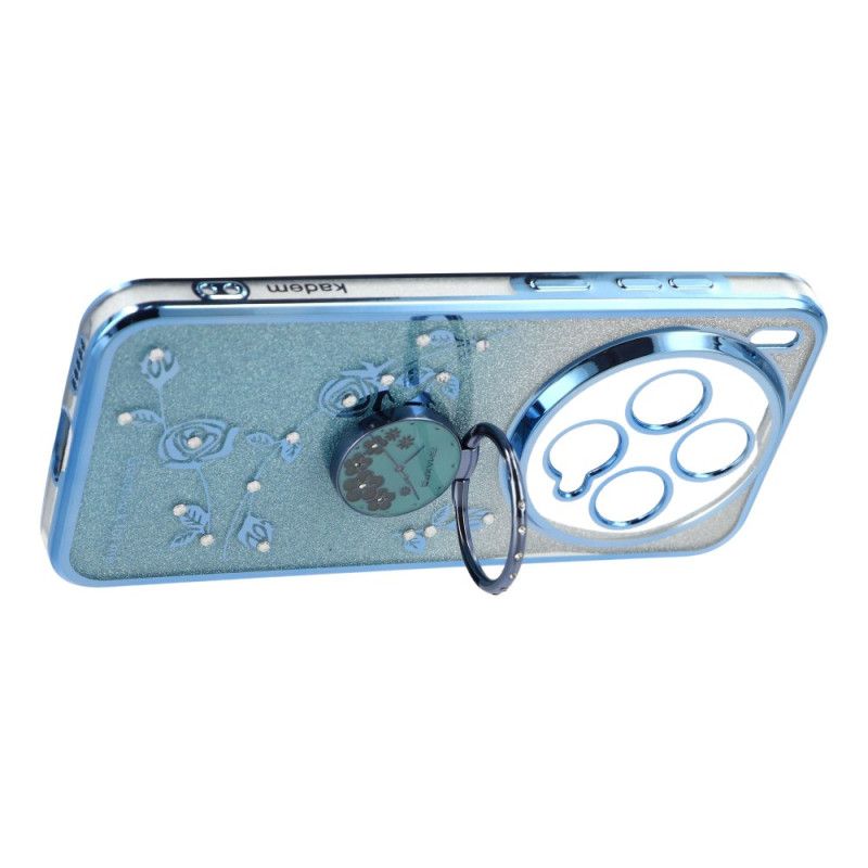 Etui Vivo X300 Kadem Uchwyt Na Pierścionek Z Kwiatkiem I Kryształkami