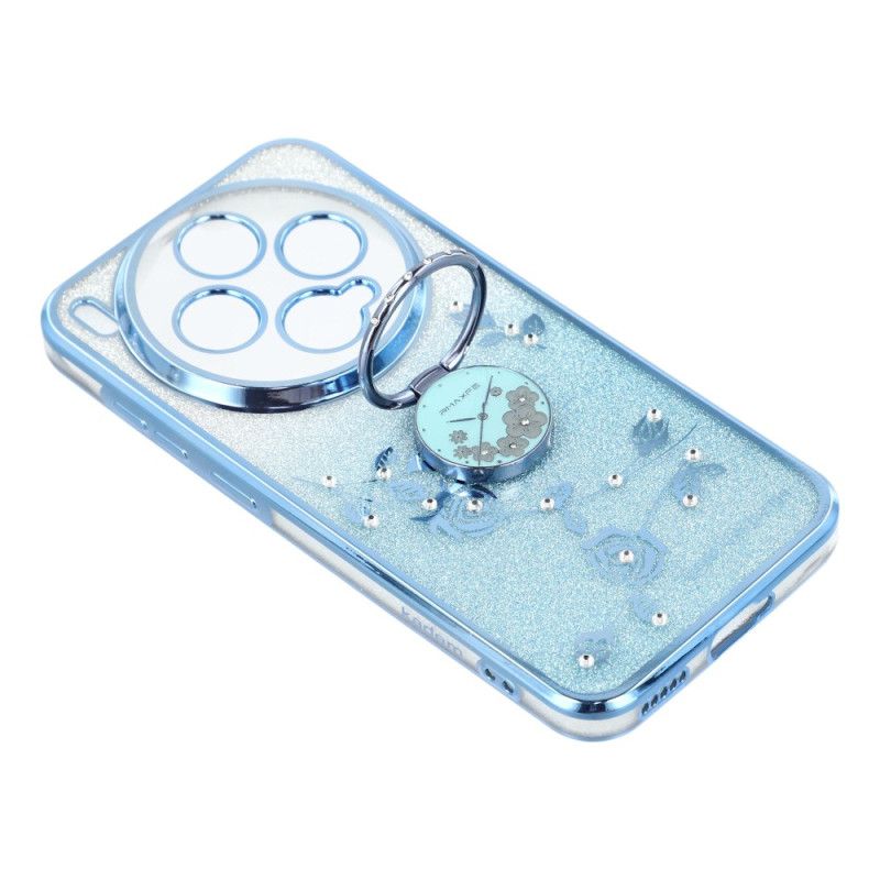 Etui Vivo X300 Kadem Uchwyt Na Pierścionek Z Kwiatkiem I Kryształkami