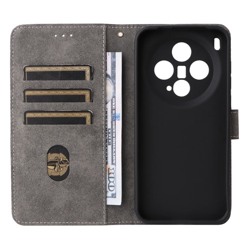 Skórzany Futerał Vivo X300 Etui Na Telefon Pasek Z Efektem Zamszu