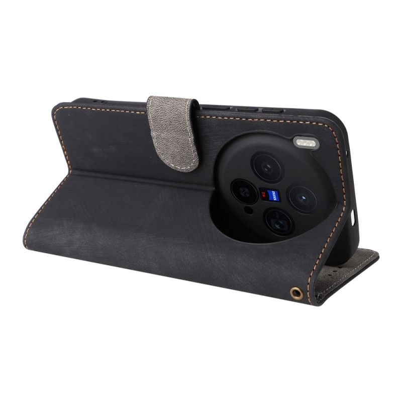 Skórzany Futerał Vivo X300 Etui Na Telefon Pasek Z Efektem Zamszu