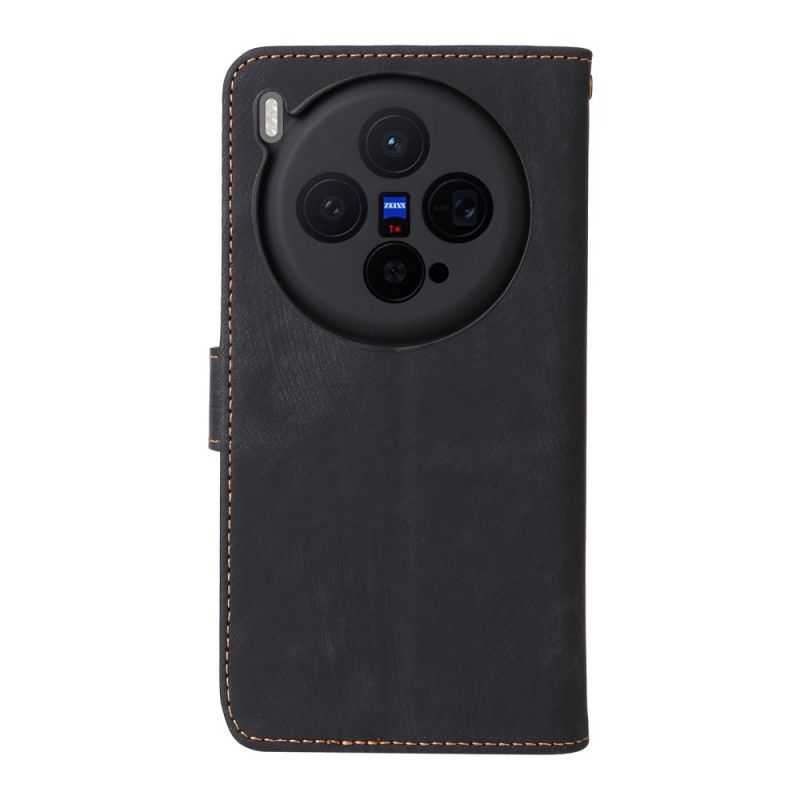 Skórzany Futerał Vivo X300 Etui Na Telefon Pasek Z Efektem Zamszu