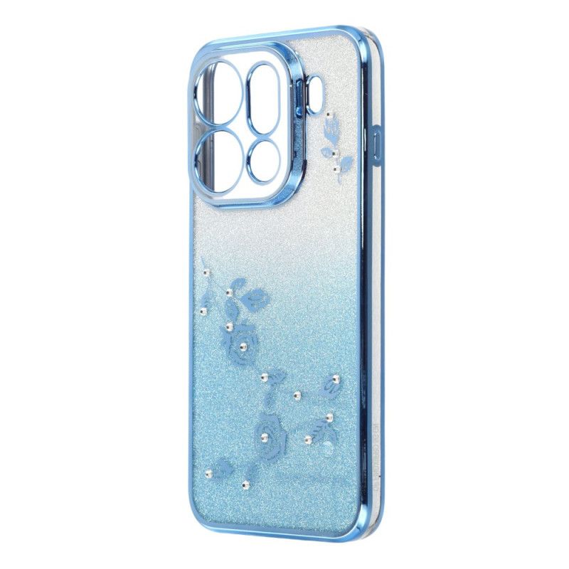Etui Do Oppo Find X9 Pro 5g Paski Z Kwiatami I Kryształkami