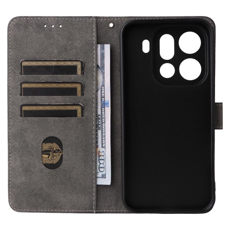 Etui Folio Oppo Find X9 Pro 5g Paski Z Efektem Zamszu Etui Ochronne