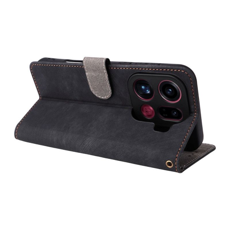 Etui Folio Oppo Find X9 Pro 5g Paski Z Efektem Zamszu Etui Ochronne