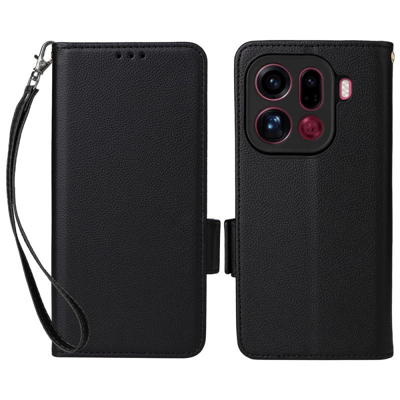 Etui Folio Oppo Find X9 Pro 5g Paski Ze Skóry Syntetycznej Etui Ochronne