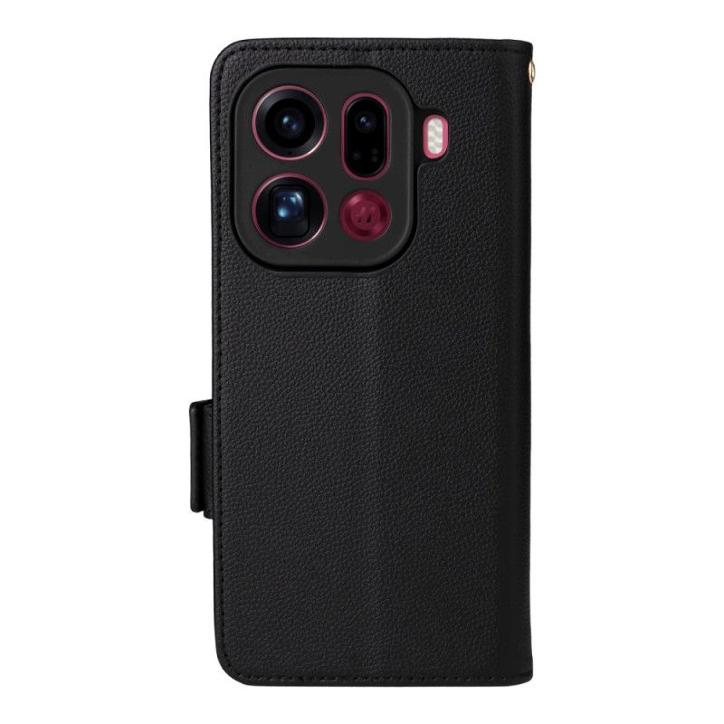 Etui Folio Oppo Find X9 Pro 5g Paski Ze Skóry Syntetycznej Etui Ochronne