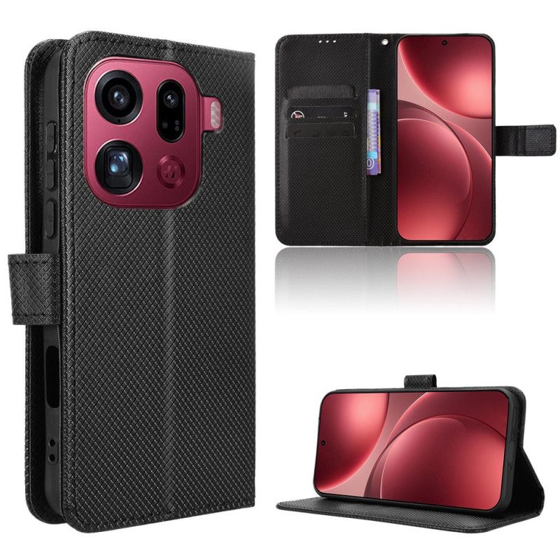 Etui Folio Oppo Find X9 Pro 5g Tekstura Diamentu Etui Ochronne