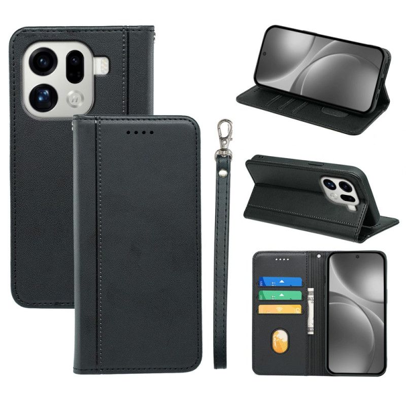 Flip Kotelot Do Oppo Find X9 Pro 5g Wykończenie Z Paskiem