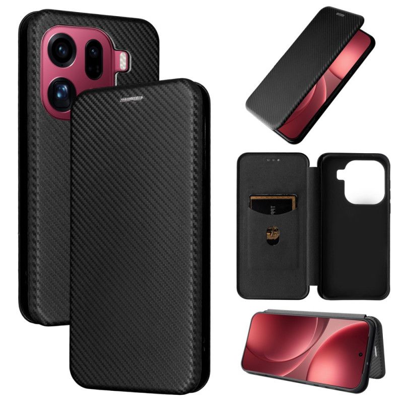 Flip Kotelot Oppo Find X9 Pro 5g Tekstura Włókna Węglowego Etui Ochronne