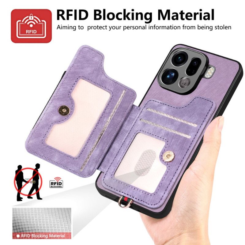 Futerały Oppo Find X9 Pro 5g Etui Na Telefon Etui Na Karty Rfid W Stylu Retro