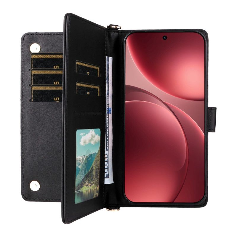 Skórzany Futerał Oppo Find X9 Pro 5g Etui Na Telefon Pikowane Paskami