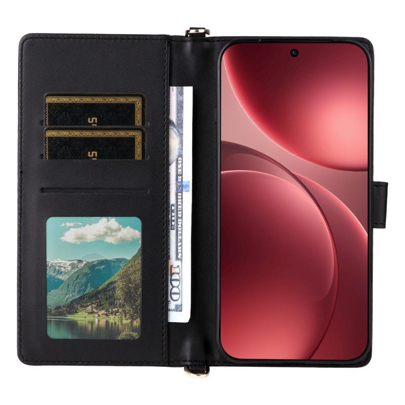 Skórzany Futerał Oppo Find X9 Pro 5g Etui Na Telefon Pikowane Paskami
