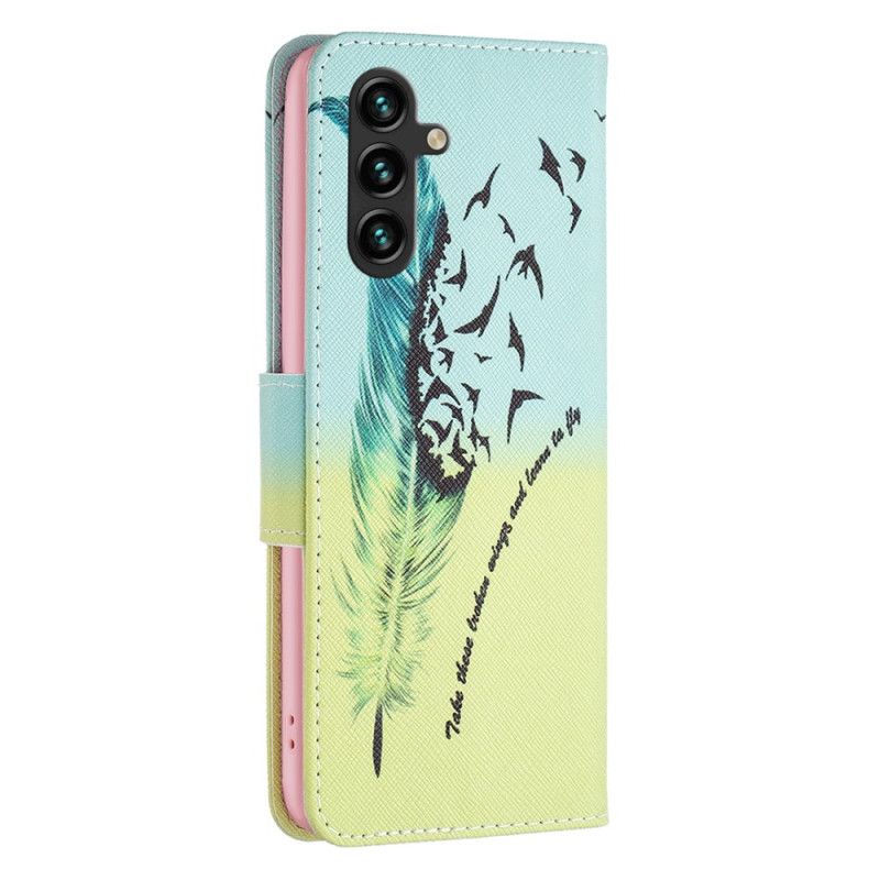 Etui Folio Samsung Galaxy A16 5g Pióro I Ptaki Etui Ochronne