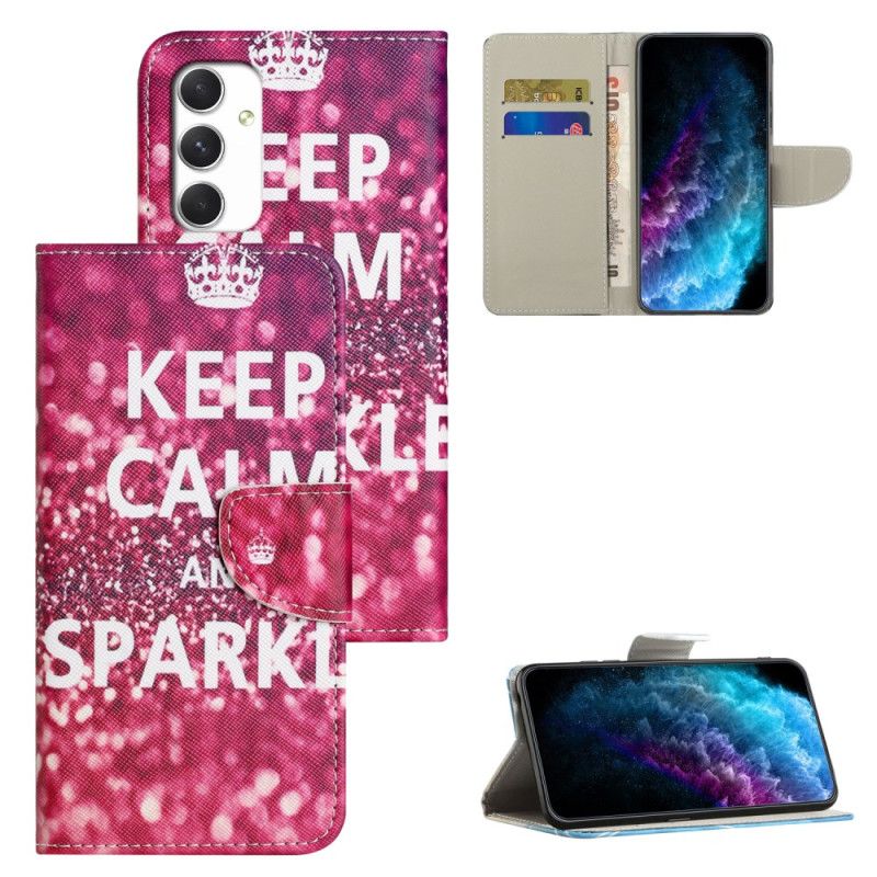 Skórzany Futerał Samsung Galaxy A16 5g Etui Na Telefon Zachowaj Spokój I Blask