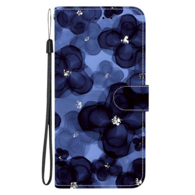 Etui Folio Do Sony Xperia 10 Vii Niebieski Wzór Kwiatowy