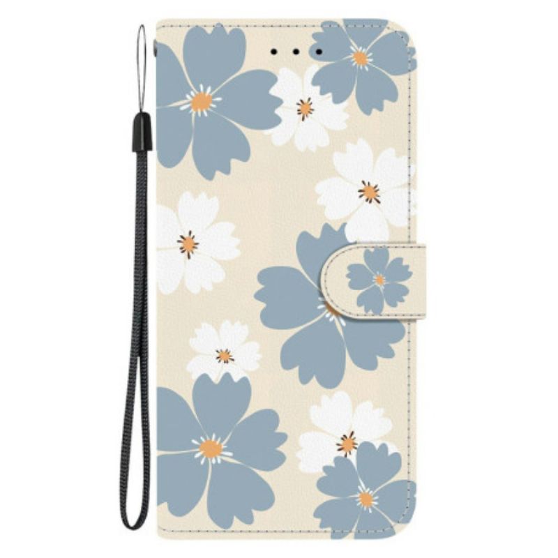 Etui Folio Do Sony Xperia 10 Vii Niebieskie Stokrotki