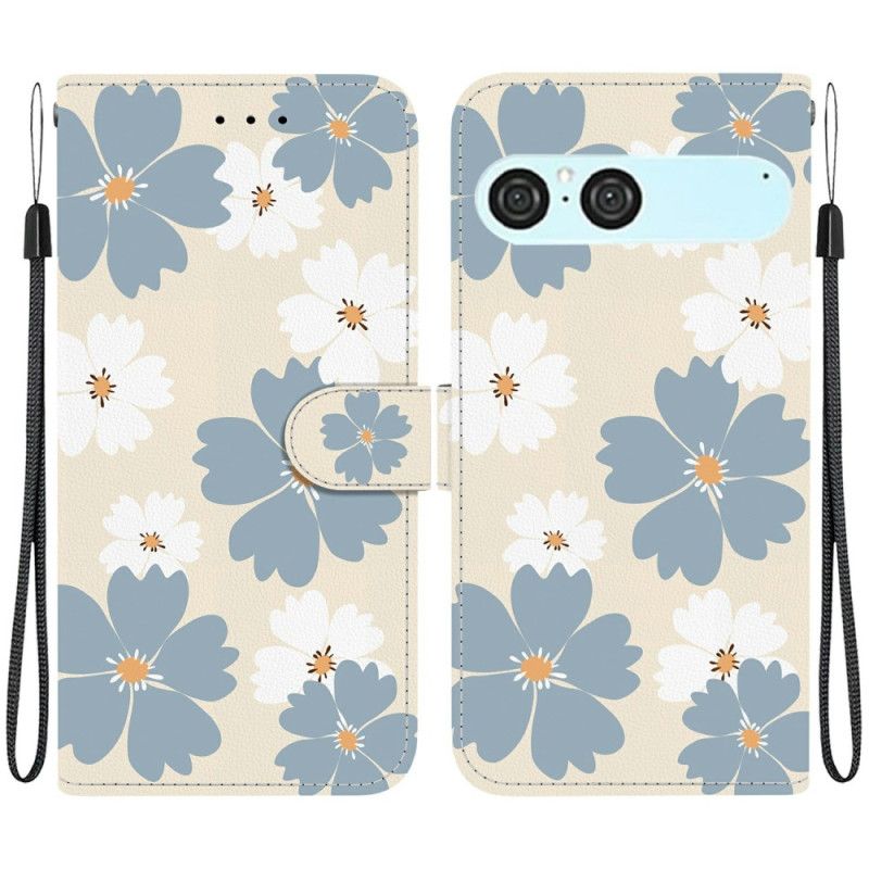 Etui Folio Do Sony Xperia 10 Vii Niebieskie Stokrotki