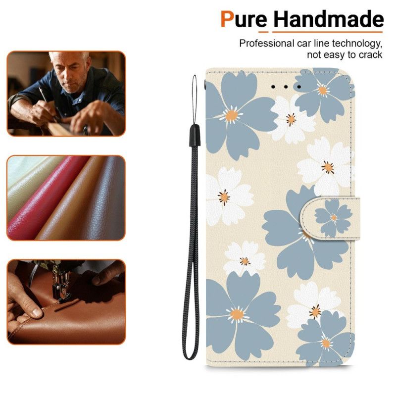 Etui Folio Do Sony Xperia 10 Vii Niebieskie Stokrotki