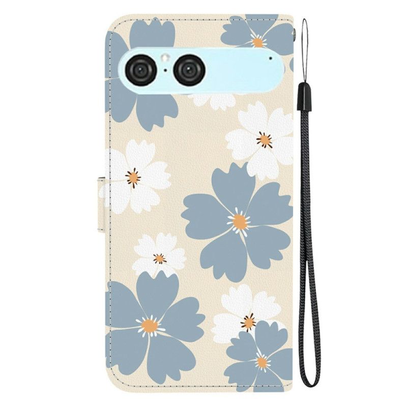 Etui Folio Do Sony Xperia 10 Vii Niebieskie Stokrotki