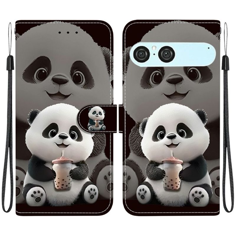 Etui Folio Do Sony Xperia 10 Vii Panda Z Butelką