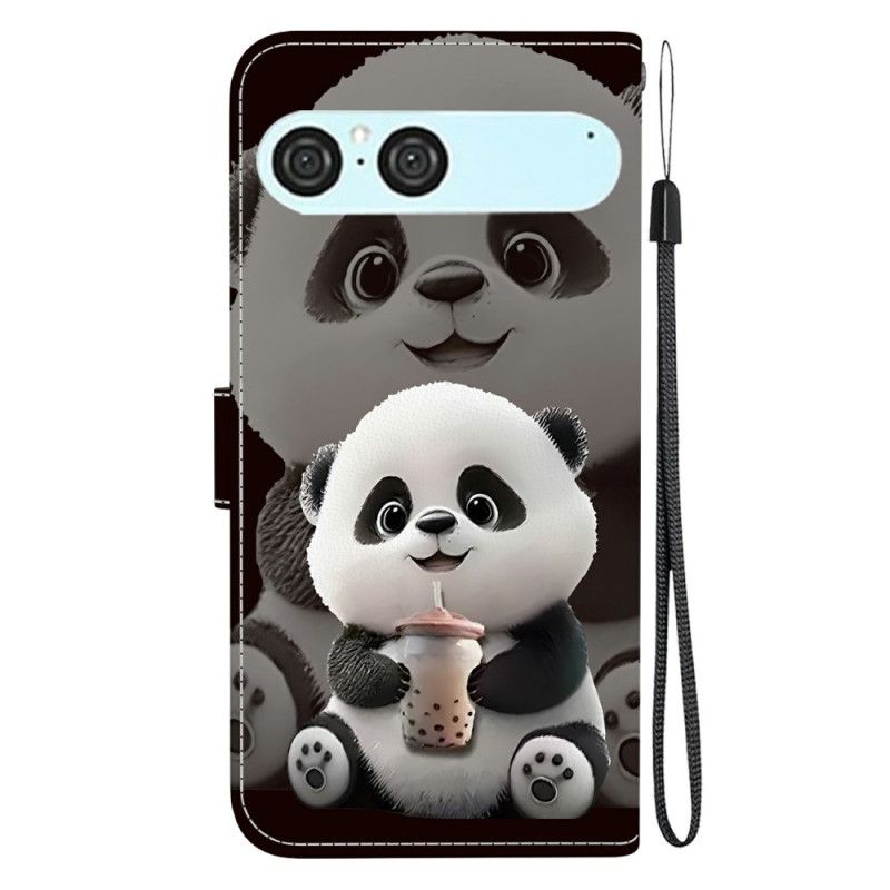 Etui Folio Do Sony Xperia 10 Vii Panda Z Butelką