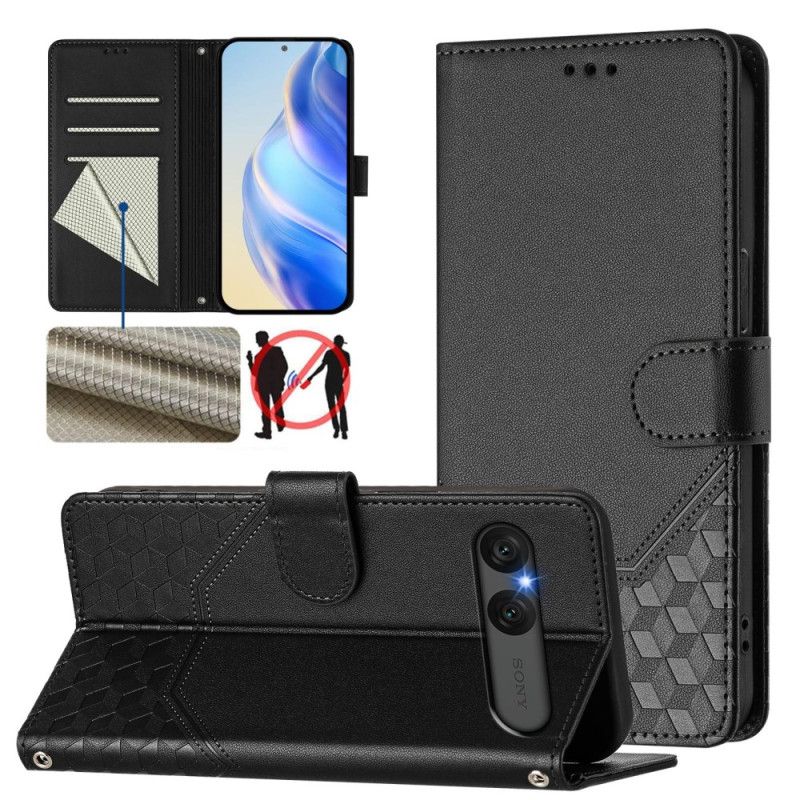 Etui Folio Do Sony Xperia 10 Vii Wzór Plastra Miodu
