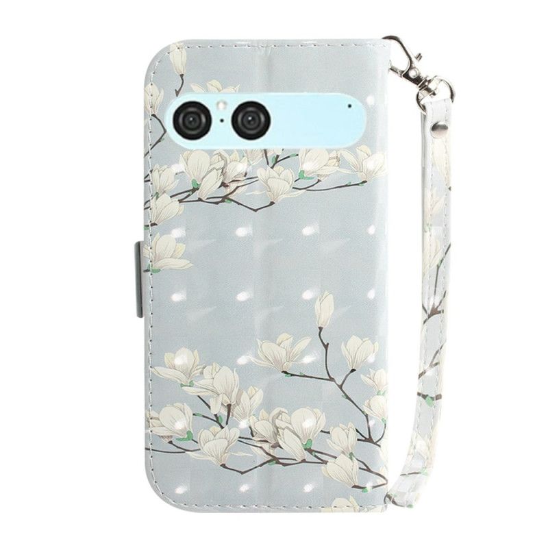 Etui Folio Sony Xperia 10 Vii Białe Magnolie Obcasy Z Paskami Etui Ochronne