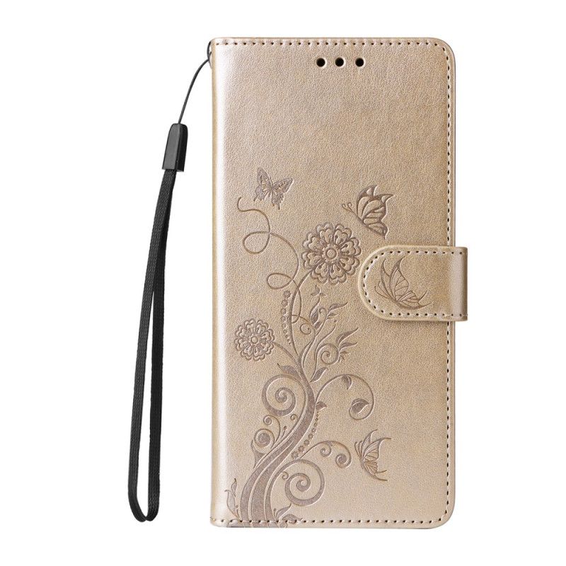 Etui Folio Sony Xperia 10 Vii Nadruk Kwiatowy Etui Ochronne