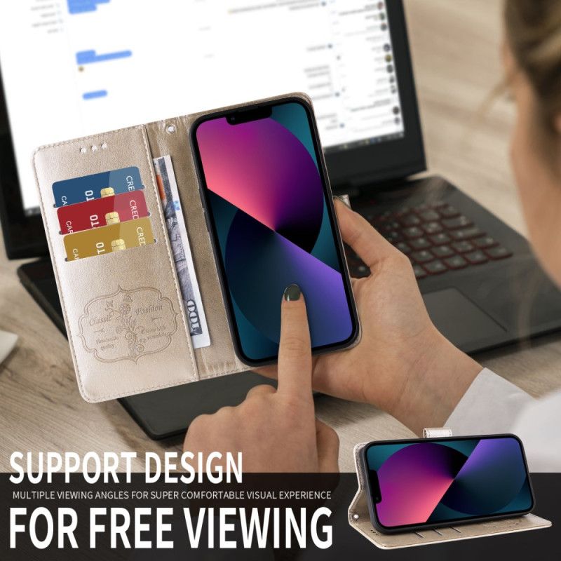 Etui Folio Sony Xperia 10 Vii Nadruk Kwiatowy Etui Ochronne