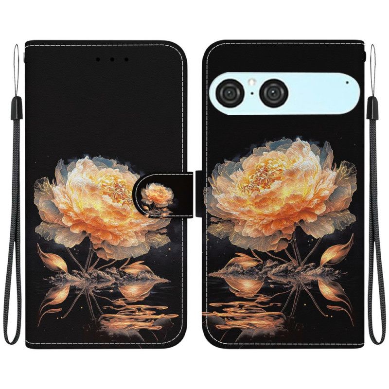 Etui Folio Sony Xperia 10 Vii Pomarańczowa Piwonia Etui Ochronne