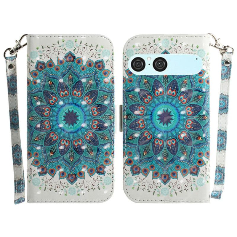 Etui Folio Sony Xperia 10 Vii Smycz Z Zieloną Mandalą Etui Ochronne
