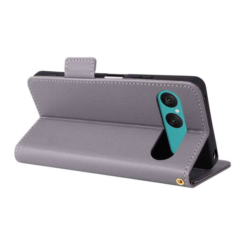 Etui Folio Sony Xperia 10 Vii Sztuczna Skóra Z Paskiem