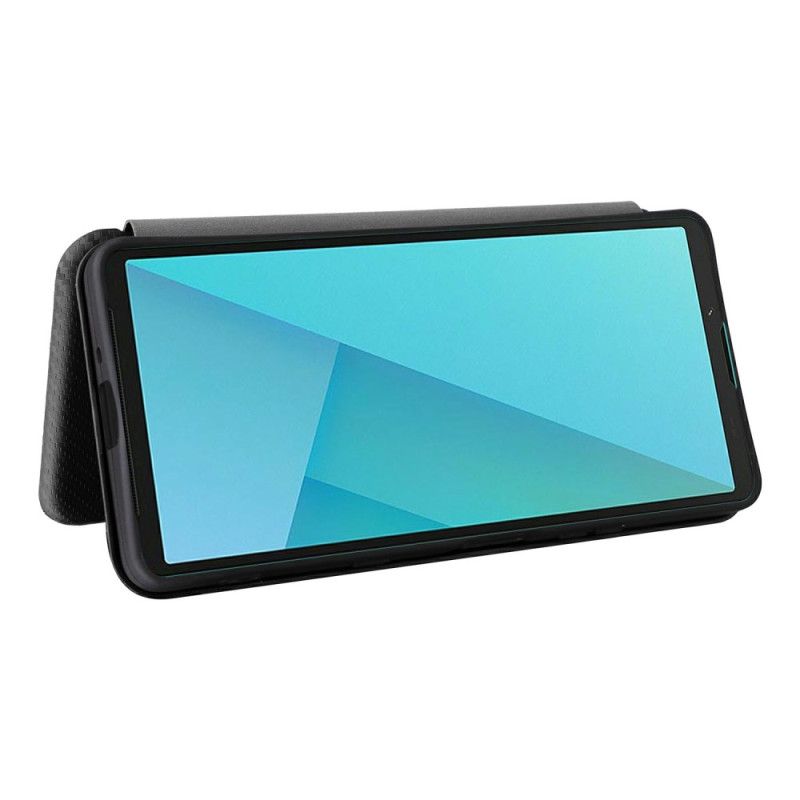 Flip Kotelot Do Sony Xperia 10 Vii Włókno Węglowe