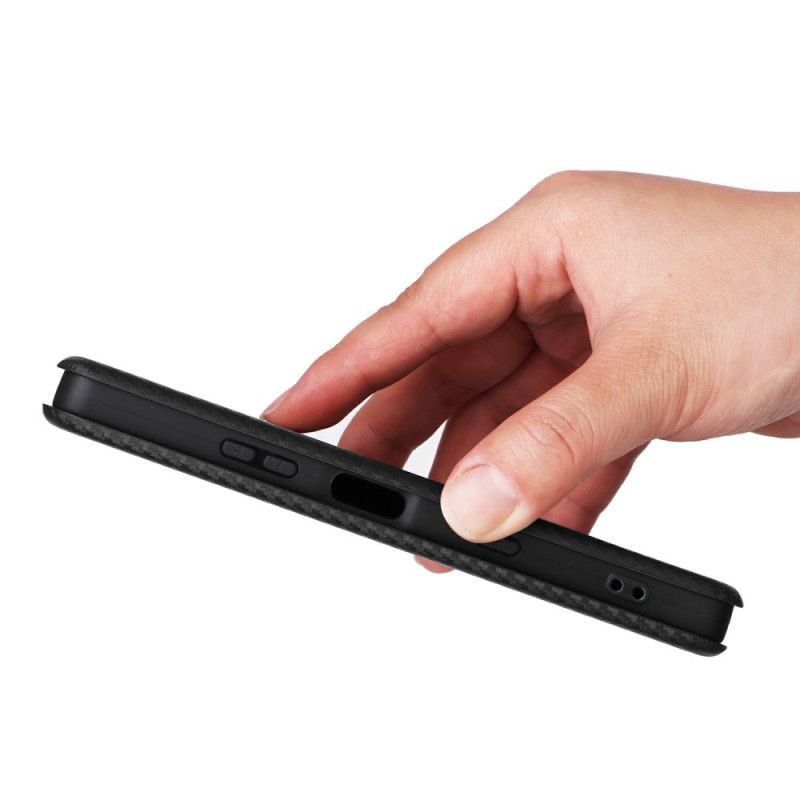 Flip Kotelot Do Sony Xperia 10 Vii Włókno Węglowe