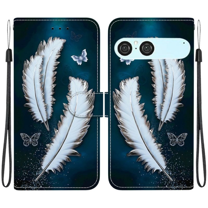 Skórzany Futerał Sony Xperia 10 Vii Etui Na Telefon Białe Motyle